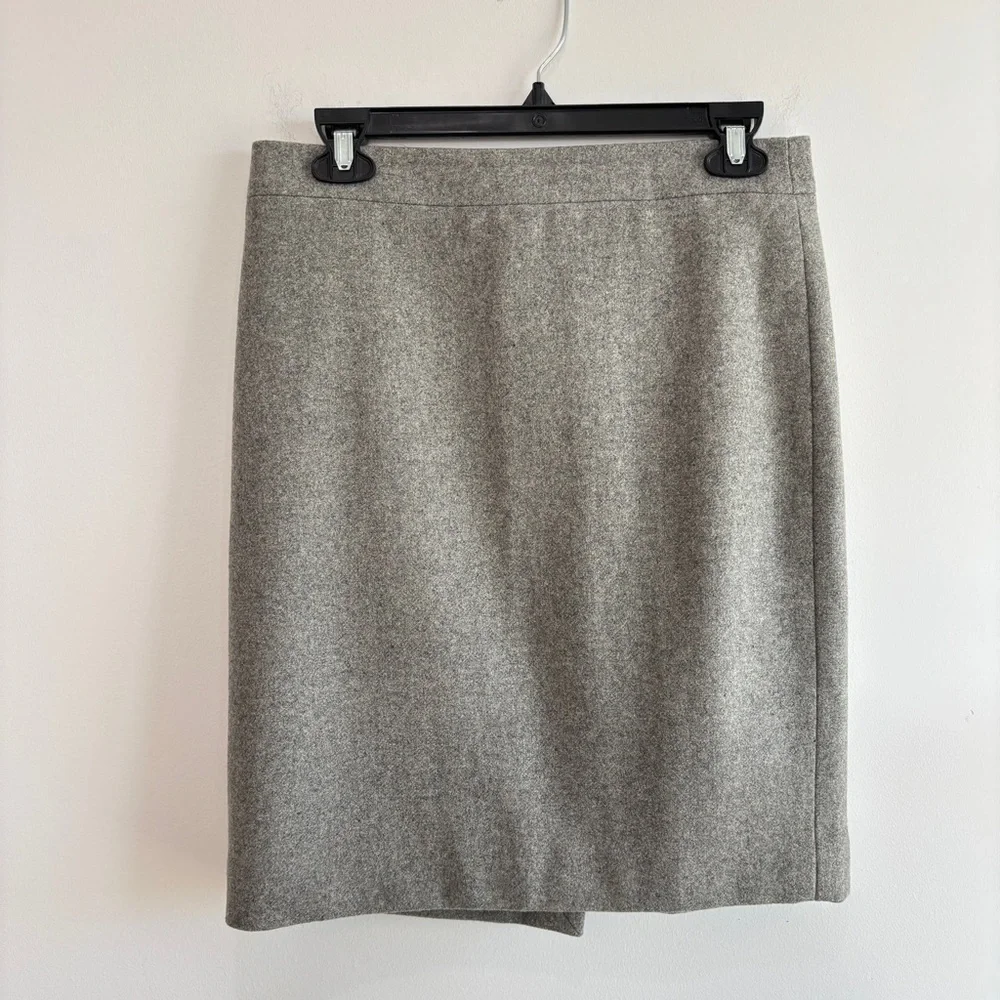 J. Crew Womens Size 4 The Pencil Skirt Wool Blend Gray Classic Preppy Academia